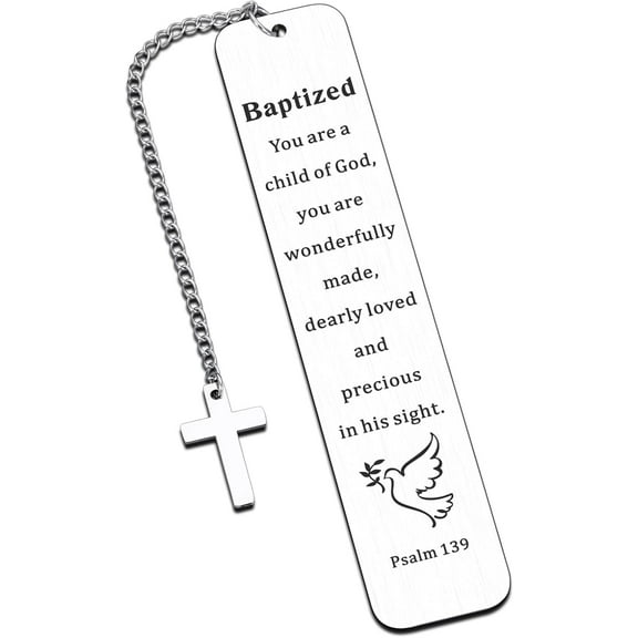 Baptism Gifts Bookmark Bulk, School Supplies Bookmark for Daughter Son, Religious Bulk for Dad Grandpa Husband Men Boyfriend, Baptism First Communion Confirmation Keepsake for Teen
