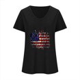 thumbnail image 4 of Fiudx Ofertas Flash Del Día Solo En Línea Camiseta de Cuello Redondo con Estampado Del Día de La Independencia Degradado de Manga Corta para Mujer, 4 of 4