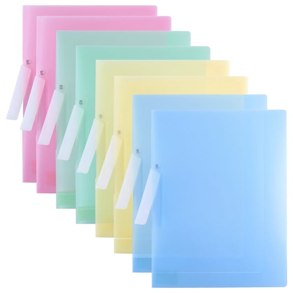 LELE LIFE 8Pack Clear Plastic Folders with Swing Clip, Documents File Presentation Resume Report Cover, Letter Size 12.2×9.1in, 4 Colors