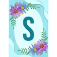 thumbnail image 2 of America Forever Spring Monogram Garden Flag Letter S 12.5 x 18 inches Double Sided Vertical Outdoor, Yard, Lawn, Pink and Blue Flowers, Cosmos, Leaves, Summer Flower Garden Flag, 2 of 5