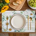 thumbnail image 4 of Eucalyptus Leaves Placemats Set of 4, Daisy Spring Floral Botanical Wooden Placemats for Dining Table, Place Mats for Kitchen Tabletop, Waterproof Wipeable Dining Table Mats Set, 4 of 9