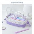 thumbnail image 2 of Wangsaura Patchwork Pencil Bag, High-Capacity Zipper Foldable Stationery Bag, 2 of 5