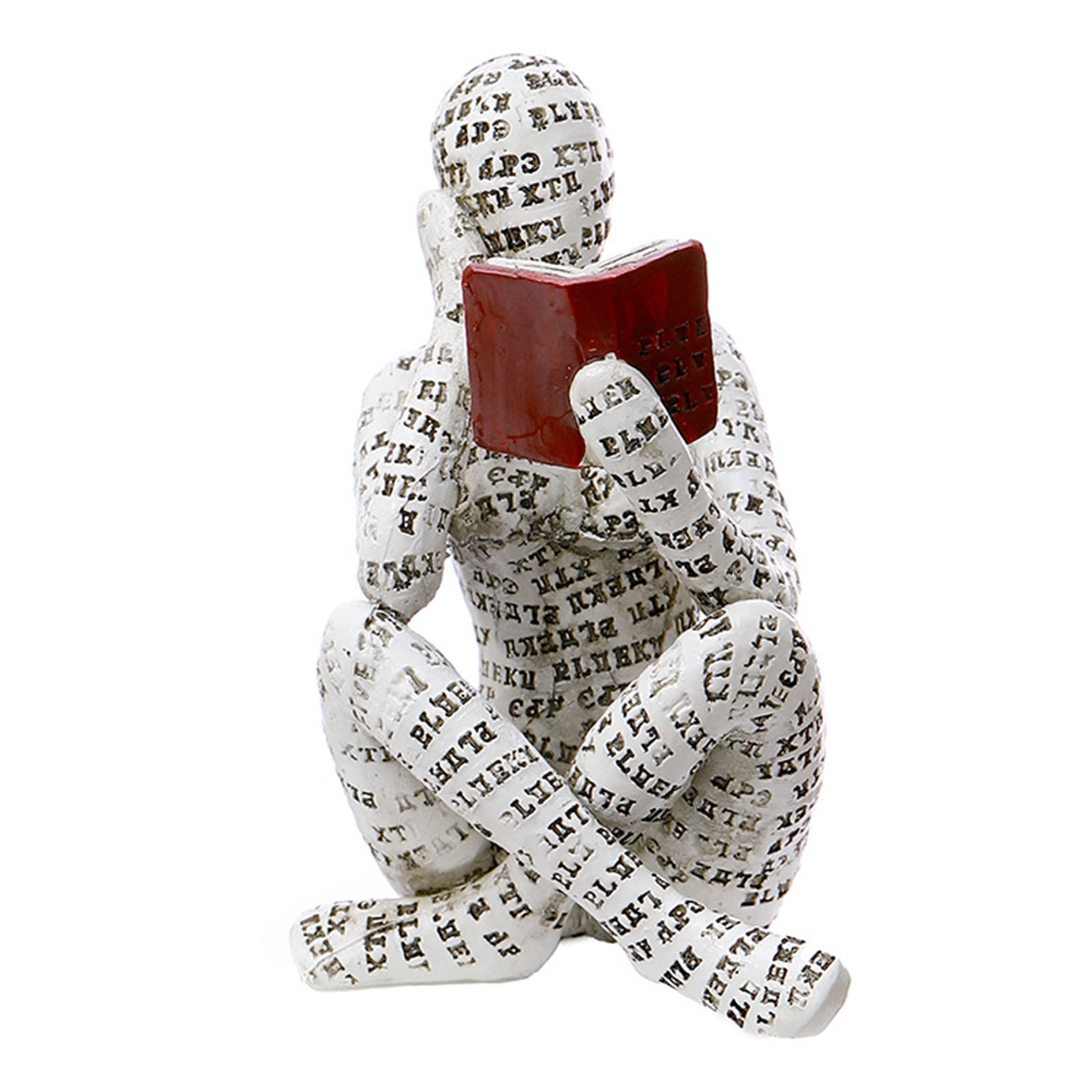 Modern Bookshelf Decor Reading Women Figurine Sculpture Thinker
