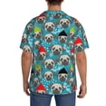 thumbnail image 7 of Balery Christmas Hat Cute French Bulldog Men's Casual Button Down Shirt Short Sleeve Textured Summer Cuban Beach Shirts-4X-Large, 7 of 7