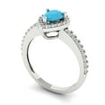 thumbnail image 2 of 0.755 ct Pear Cut Simulated Turquoise Solitaire with Simulated Diamond Accents 14K White Gold Womens Engagement Ring, 2 of 5