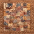 thumbnail image 1 of Ahgly Company Machine Washable Indoor Square Abstract Bronze Brown Area Rugs, 3' Square, 1 of 7