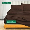 thumbnail image 5 of 1000-Thread-Count 100% Egyptian Cotton Sheet Set King Size Fits 9-12 Inches Deep Pocket ( Stripe, Chocolate ), 5 of 5