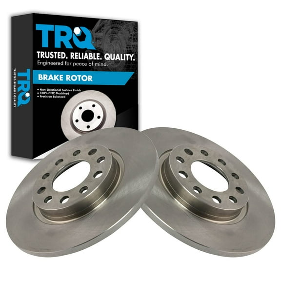 TRQ Rear Brake Rotors Set Solid Fits Select 2015-2017 Chrysler 200 2014-2021 Jeep Cherokee