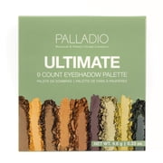 Palladio Ultimate 9-Count Eyeshadow Palette, Talc-Free Formula, Highly Pigmented Shades in A Mix of Matte and Shimmer Finishes, Blendable Long Lasting Colorful Professional-Grade Makeup,Natural Earth