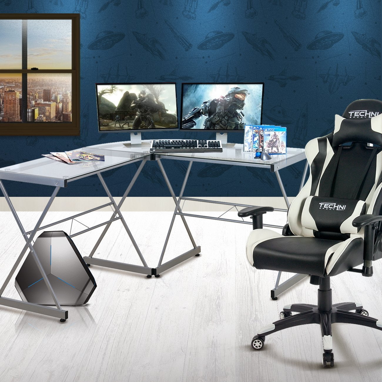 Gaming Desk Techni Sport Rigel Black Com