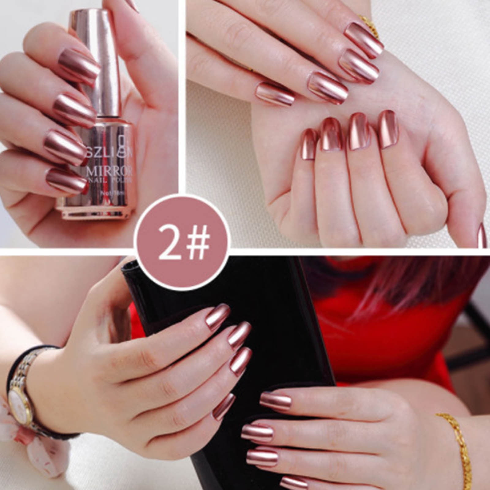 Tarmeek 12 Colors Metal Nail Polish Nail DIY Nail Polish V Portable Quick Dry Colors Metal Polish Great for Spring and Daily Life Quality Gift for Women