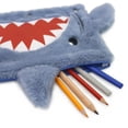 thumbnail image 2 of Pen+Gear 3-Ring Grey Plush Shark Binder Pencil Pouch, 2 of 6