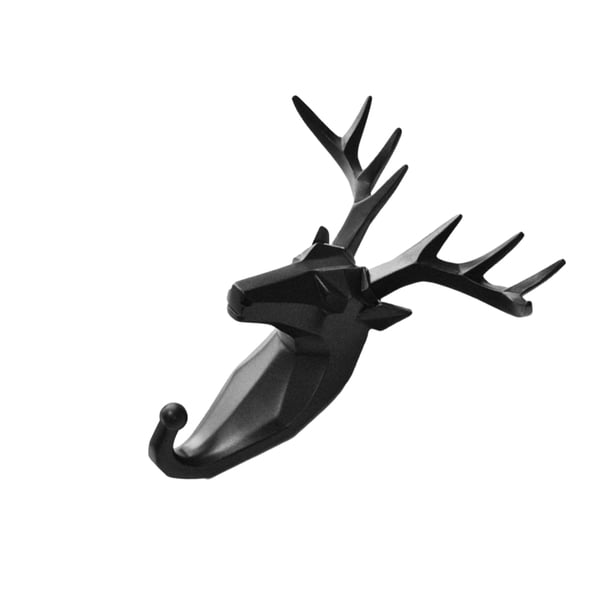 Toystoory Gancho para llaves con cabeza de Animal, resistente y duradero, de resina, para una fácil organización, buenos ganchos decorativos Decoración del hogar negro (ciervo)