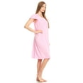 thumbnail image 2 of Lati Fashion Women Nightgowns Short Sleeve Female Nightgowns & Sleepshirts Pink L, 2 of 4