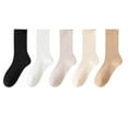 thumbnail image 2 of Fewfanhot 5 Pair of Women's Mid-calf Solid Color Socks Thermal Warm Winter Boot Crew Cushion Work Gift Socks, 2 of 8