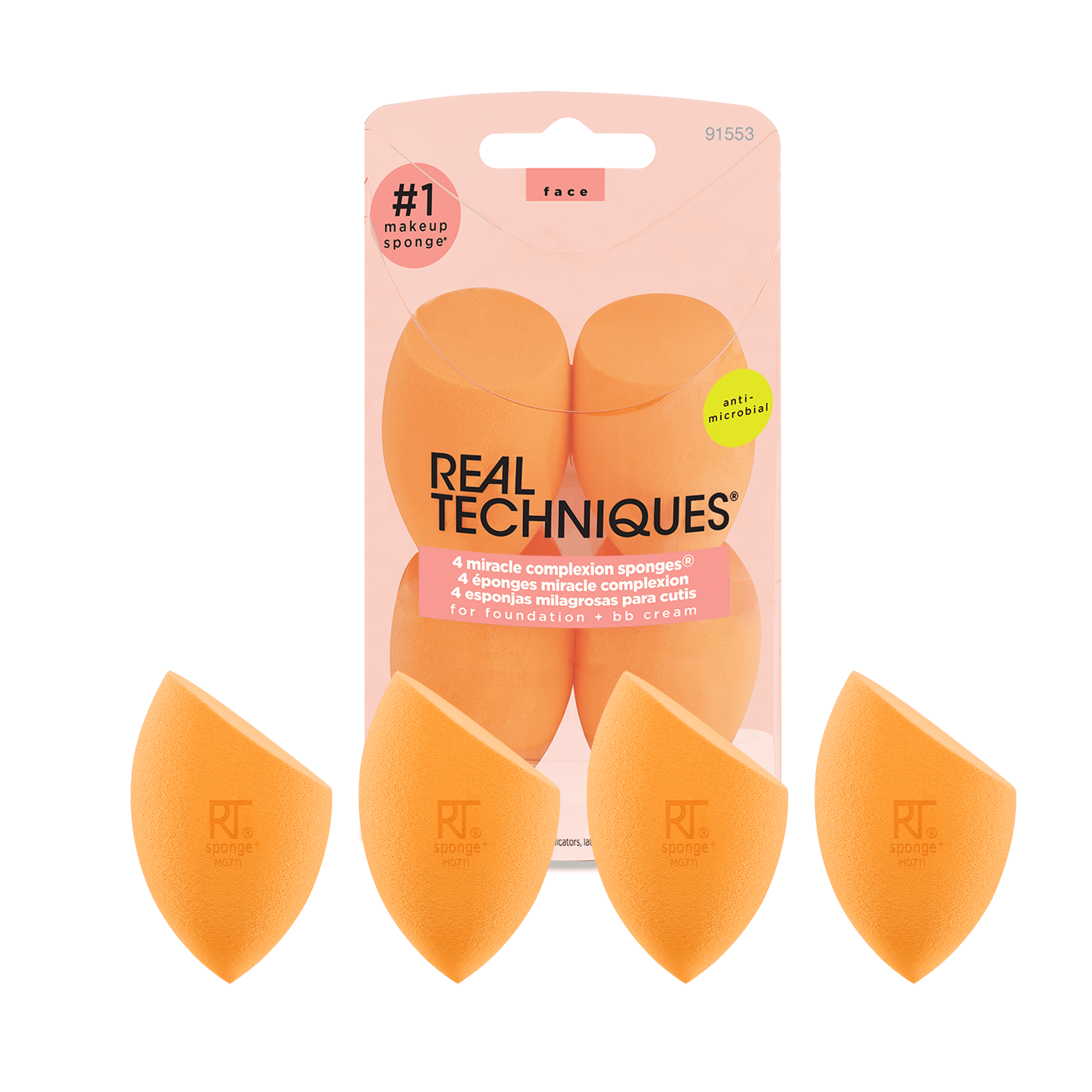 Real Techniques Miracle Complexion Makeup Blender Sponges Value Pack, 4