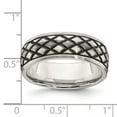 thumbnail image 2 of Primal Steel Stainless Steel Antiqued and Brushed Checkered Pattern 8mm Band, 2 of 6