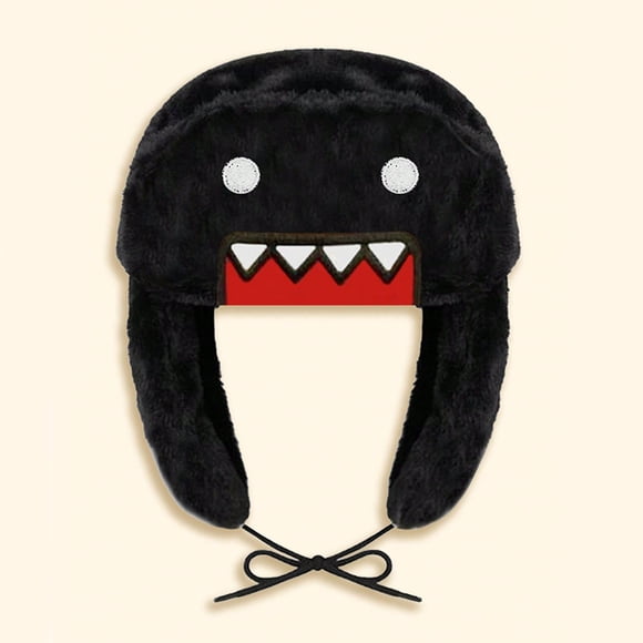 Nouveau Chapeau Tricoté Noir Élégant pour l'Extérieur, Domo kun, Dessin Animé Brodé, Même Style, Chaud et Coupe-Vent, Hip-Hop, Loisirs, Mode, Chapeau au