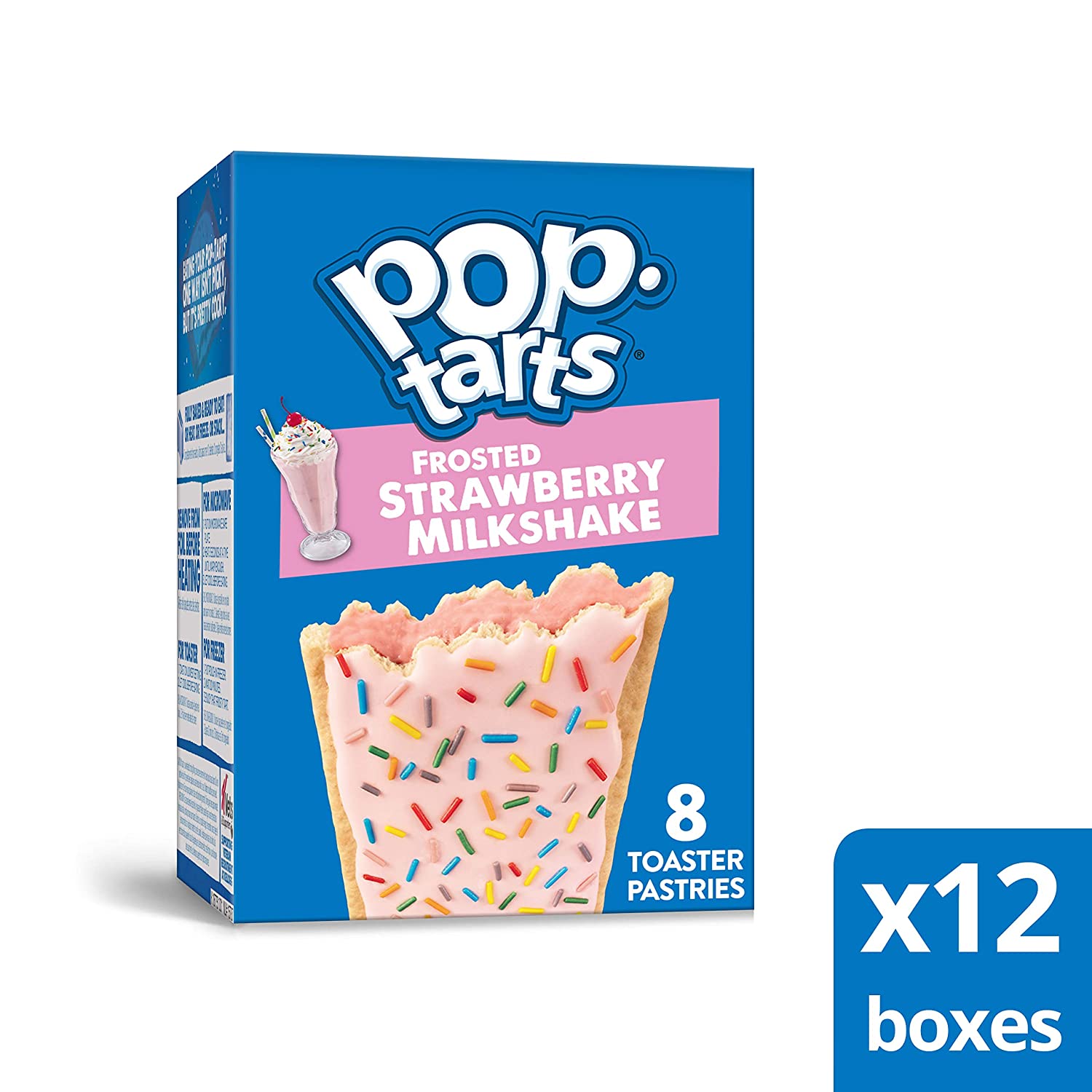 PopTarts, Breakfast Toaster Pastries, Frosted Strawberry Milkshake