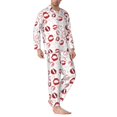thumbnail image 2 of Balery Red Lips Pijama para Hombre de Dos Piezas con Manga Larga, Conjunto de Dormir y Descanso Suave con Bolsillos-Small, 2 of 7