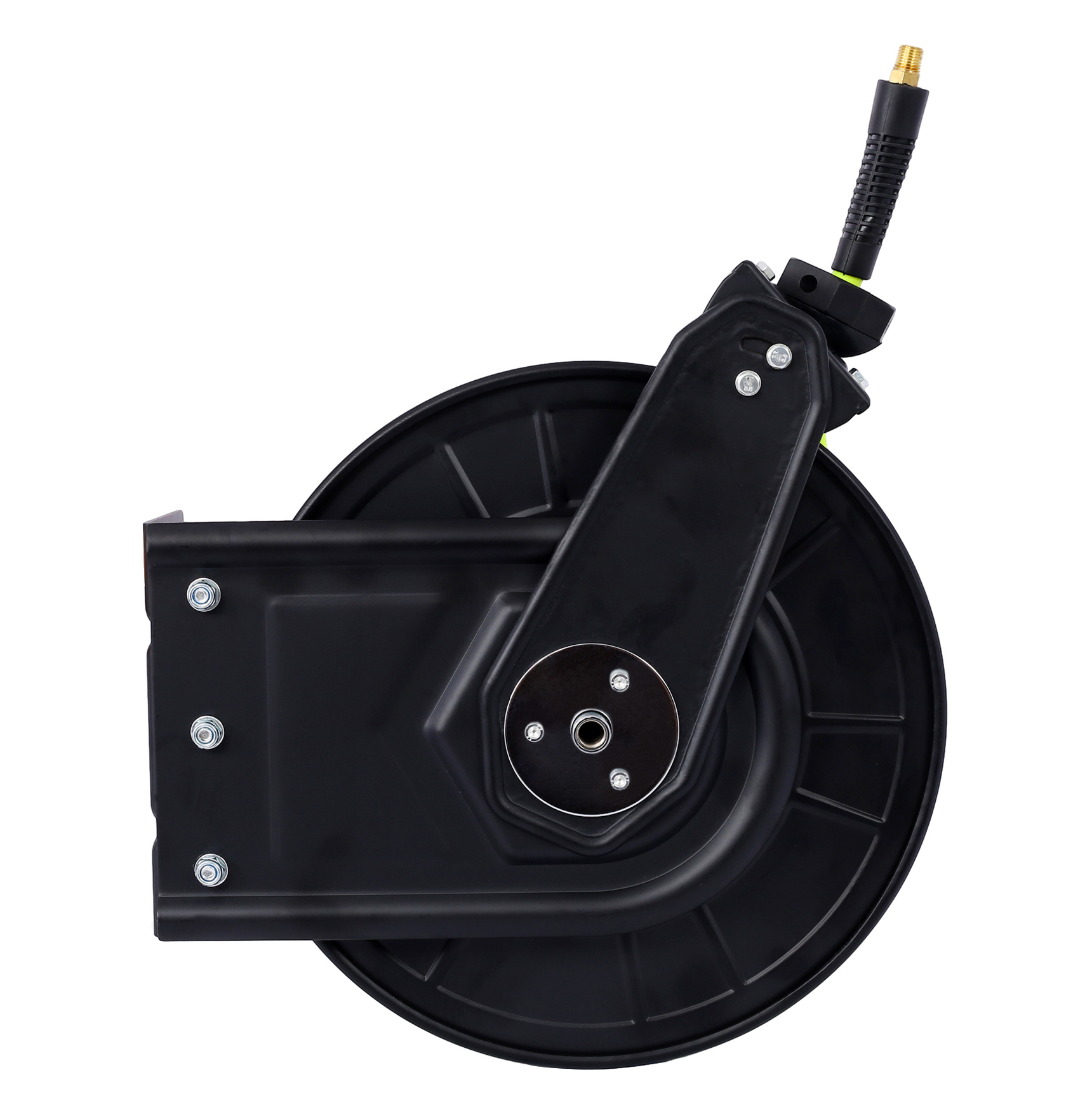 Air Hose Reel 50ft 3/8in, Heavy Duty Steel Auto Rewind, Industrial Rubber Hose 300 PSI