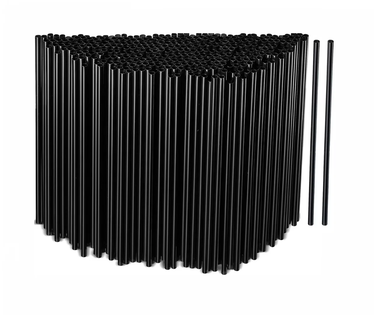 Pack of 400 Plastic Straws, Reusable Drinking Straws, Black, 21cm
