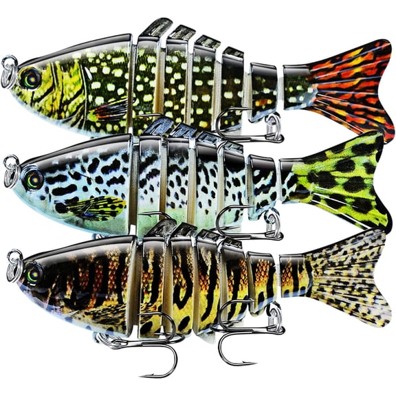 Fishing Lures Multi Jointed Fish Fishing Kits Slow Sinking Lifelike Swimbait Freshwater and Saltwater Crankbaits for Bass Trout Bass Lures