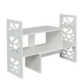 thumbnail image 7 of Veryke Expandable Desktop Bookcase, Openwork Desktop Bookshelf, White, 7 of 7