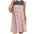 thumbnail image 2 of IROINNID Patriotic Dress For Women Independence Day July 16th Casual Fashion Casual Printed Summer Dress Round Neck Knee-Length Dress, 2 of 4