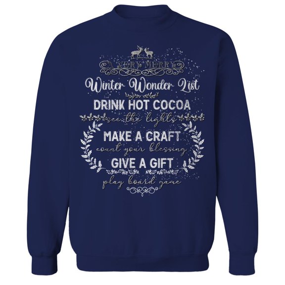 Haywood & Main A Very Merry Winter Graphic Navy Men's Cotton Pullover Sweatshirt