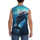 thumbnail image 4 of Balery Ice Blue Ocean Cute Dolphin Camisetas sin mangas para hombre, absorbe la humedad y protege contra el mal olor.-Small, 4 of 7