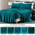 thumbnail image 5 of Chezmoi Collection Extra Soft Fleece Sheet Set Full, 4-Piece Microplush Non-Pilling Velvety Bed Sheet, Deep Pocket - Lightweight All Season Warmth, Full, Teal, 5 of 9