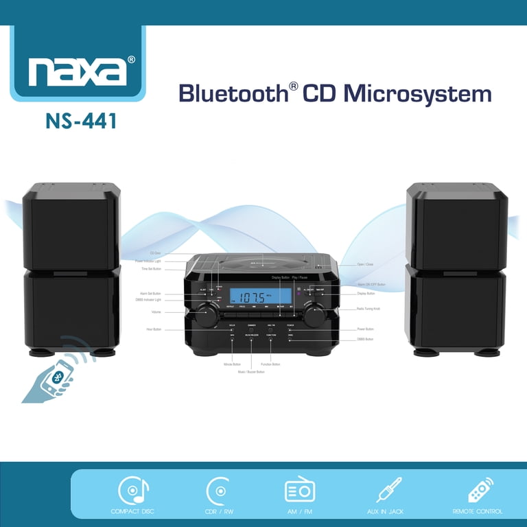 Naxa NS-441 Bluetooth CD Microsystem - Walmart.com