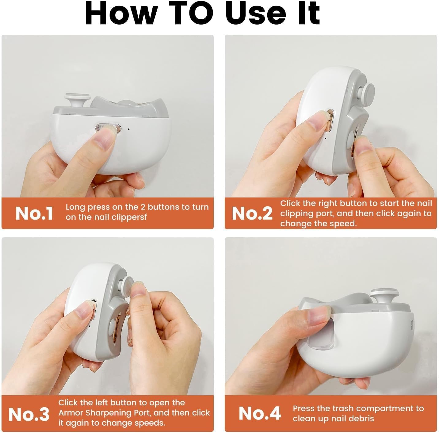 Easyclip Smart Nail Clipper,Fanyil 3 in 1 Easy Clip for Seniors,Designed for Extra Hard/Thick Hands Feet Nails,Polishing Clipper with Light,Safe for Baby & Seniors-Grey-7-14 Days delivery(1pc)