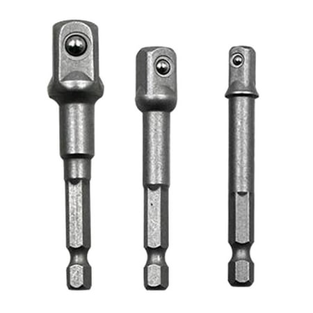 

Socket Adapter Set 1/4 3/8 1/2 Drive 3Pcs 1/4 Hex Shank Home Repair Tool
