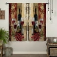 thumbnail image 2 of Red Wine Kitchen Curtains 26W X 36L Inch 2 Panels Rod Pocket Vintage Burgundy Abstract Grapes Small Short Cafe Tier Curtains Retro Glasses Neutral Bottles Window Drapes Treatment Home Decor, 2 of 6