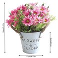 thumbnail image 2 of Naiovety Maceta de margaritas para el hogar, oficina, escritorio, estilo Vintage, decoración falsa, planta en maceta para el hogar, oficina, Flores artificiales Rosa roja Naiovety HA6542-04B, 2 of 6