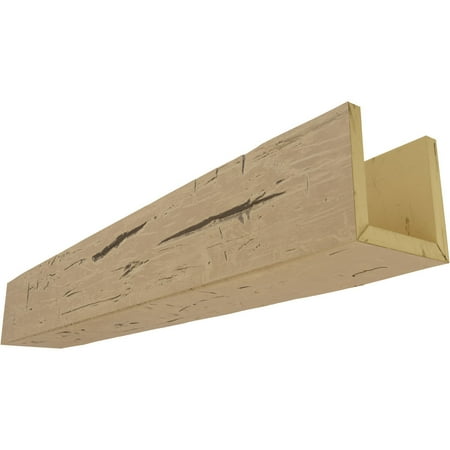 

4 W x 4 H x 10 L 3-Sided (U-beam) Hand Hewn Endurathane Faux Wood Ceiling Beam Natural Pine