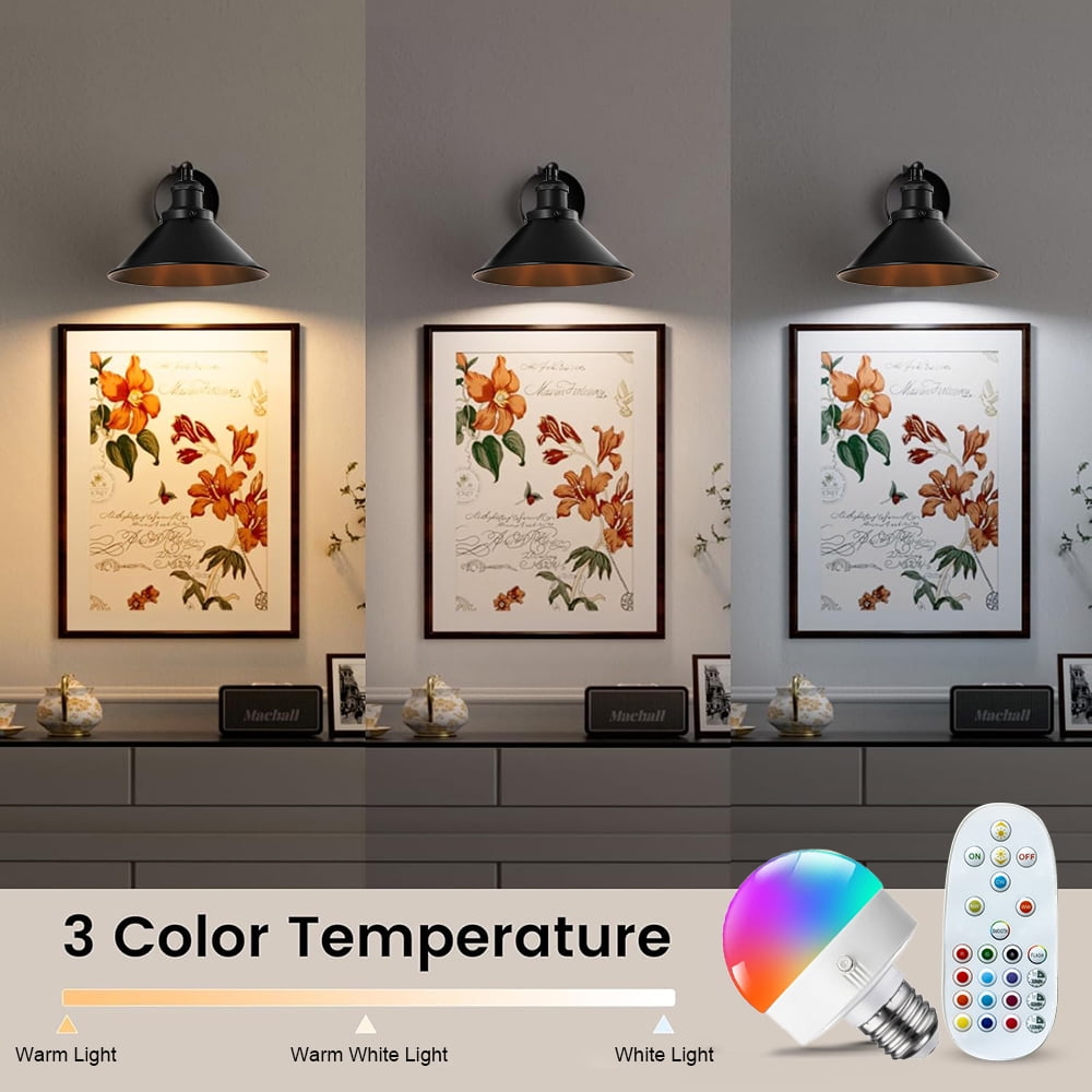 2 Pack Wall Lights Battery Operated Wall Sconces,Black Wireless Wall Sconces with Remote,Iron Retro Creative Rechargeable Wall lamp for Bedroom Living Room