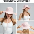 thumbnail image 3 of Sun Hats for Women Wide Brim Bucket Hat UPF 50+ Foldable UV Protection Cotton Casual Hat for Hiking Beach Fishing Summer Safari, 3 of 7