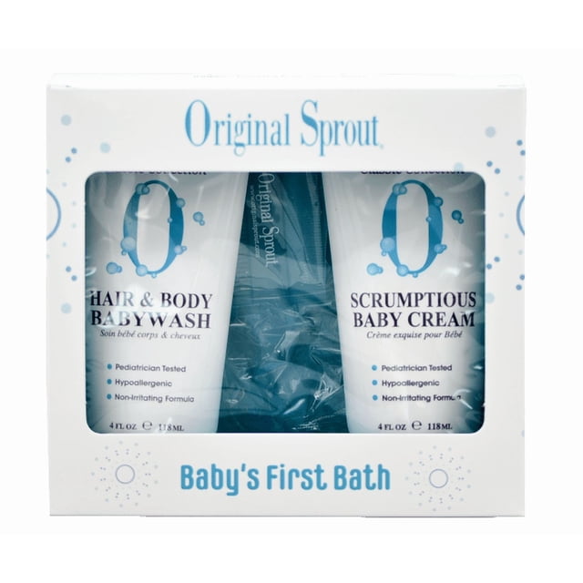 El primer kit de baño para bebés Original Sprout Babywash & Cream