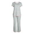 thumbnail image 4 of Joyspun Women's and Women’s Plus Lightweight Sleep Tee and Pants Set, 2-Piece, Sizes XS to 3X, 4 of 5