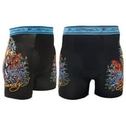 Ed Hardy Mens 3-Pack Performance Boxer Briefs, Active Stretch Dry Fit Print Boxers, Multicolor Male Underwear, Small