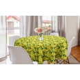 thumbnail image 1 of Botanical Round Tablecloth, Watercolor Pattern with Wild Spring Garden Leafy Flowers, Circle Table Cloth Cover for Dining Room Kitchen Decor, 60", Yellow Dark Teal, by Ambesonne, 1 of 2