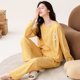 thumbnail image 3 of Pijamas de algodón para mujer, ropa de dormir de manga larga con cuello redondo, traje de Casa púrpura Simple, informal, HQ, Otoño e Invierno, 3 of 5