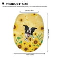thumbnail image 5 of ZIATUBLE Sunflower German Shepherd Toilet Lid Cover Stain Resistant Toilet Seat Cover Anti-Slip with Elastic Edge for Bathroom Machine Washable Toilet Lid Dust Cover Home Deco, 5 of 6
