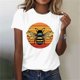 thumbnail image 2 of Camisetas de Mujer Loose Fit Festival Impreso Cuello Redondo de Manga Corta, Camiseta de Suéter Casual para Diario Y Fecha, 2 of 5