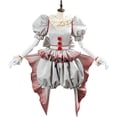 thumbnail image 4 of Disfraz de Pennywise, disfraz de payaso de Horror Pennywise, traje para mujeres y niñas, vestido de Carnaval de Halloween, 4 of 5
