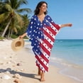 thumbnail image 3 of Xoenoiee American Flag Print Plus Size Kaftan Dresses for Women Loose Batwing Sleeve Bathing Suit 4th of July Summer Caftan Cover Up Lightweight Loungewear, 3 of 7