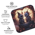 thumbnail image 3 of Picia Romantic Rose Animal Couple Printed Leather Coasters for Drinks, 4" Drink Coasters Set of 4 for Tabletop Protection, Handmade Luxurious Home Décor and Housewarming Gift -Square, 3 of 6
